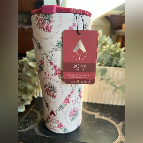 Wellness Floral Insulated Tumbler with Straw - Picture 3 of 4
